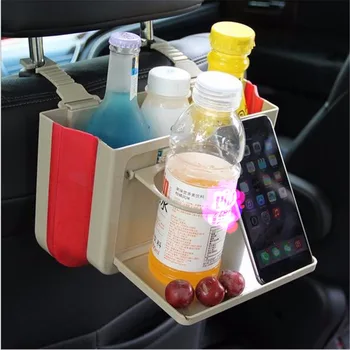 

Car Styling Backseat Organizer Foldable Car Storage Cup Holder Container Box Tablet Stand Phone Holder Food Tray Car Accessories