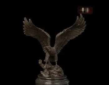 

Art Sculpture Decoration Western Bronze Copper Marble Eagle Hawk Statue Figurine