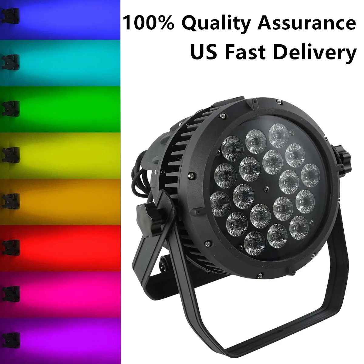 8PC Par64 LED Stage Wash Light 18x15W Waterproof IP67 RGBWA 5in1 DMX512 3/5/12CH