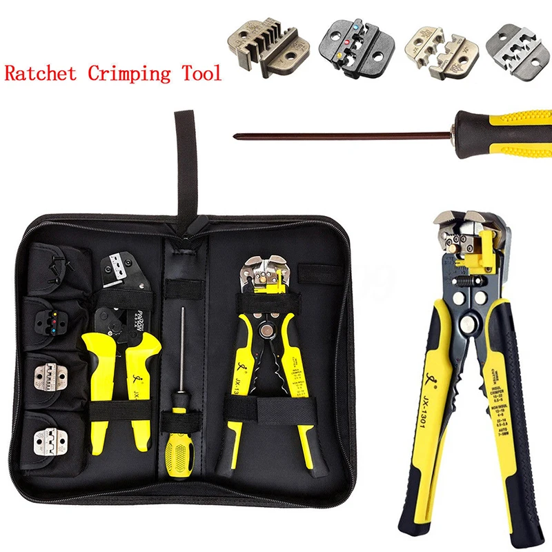 

4 In 1 Ratchet Terminals Crimping Pliers Wire Strippers Tool Kit
