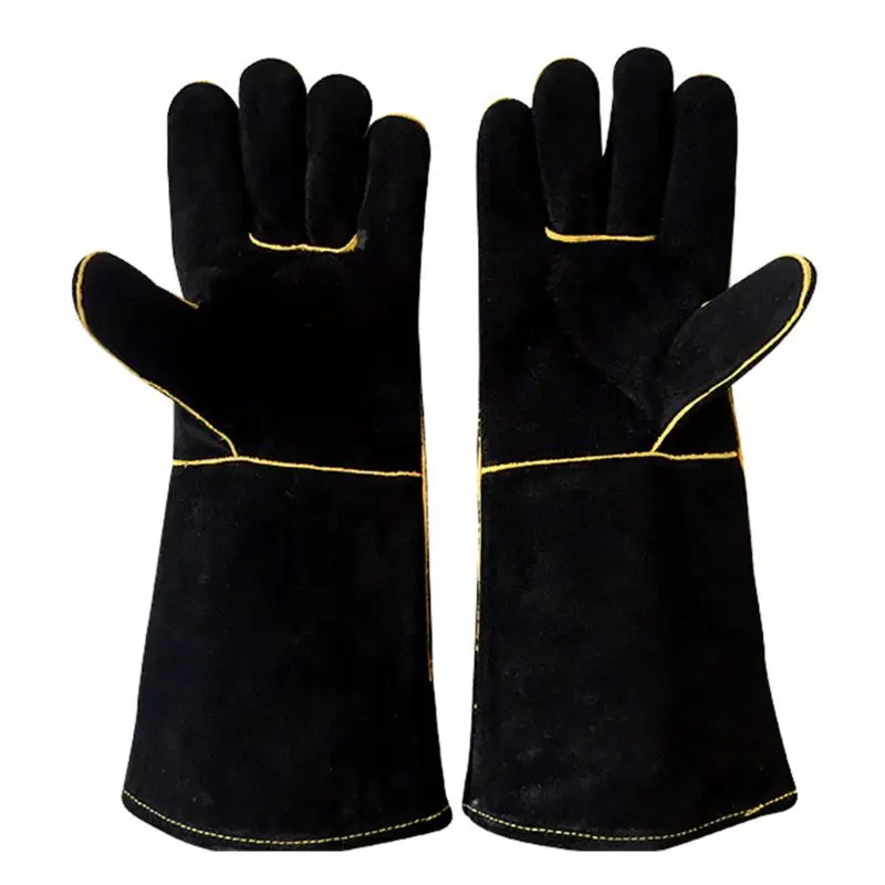 Soldagem para Churrasco Resistente ao Calor para Soldadores Par de Couro Acampamento Luvas Cozinhar Lareira Jardinagem Faça Você Mesmo Trabalho Madeira L29k 1 4 High Quality Segurança e Proteção