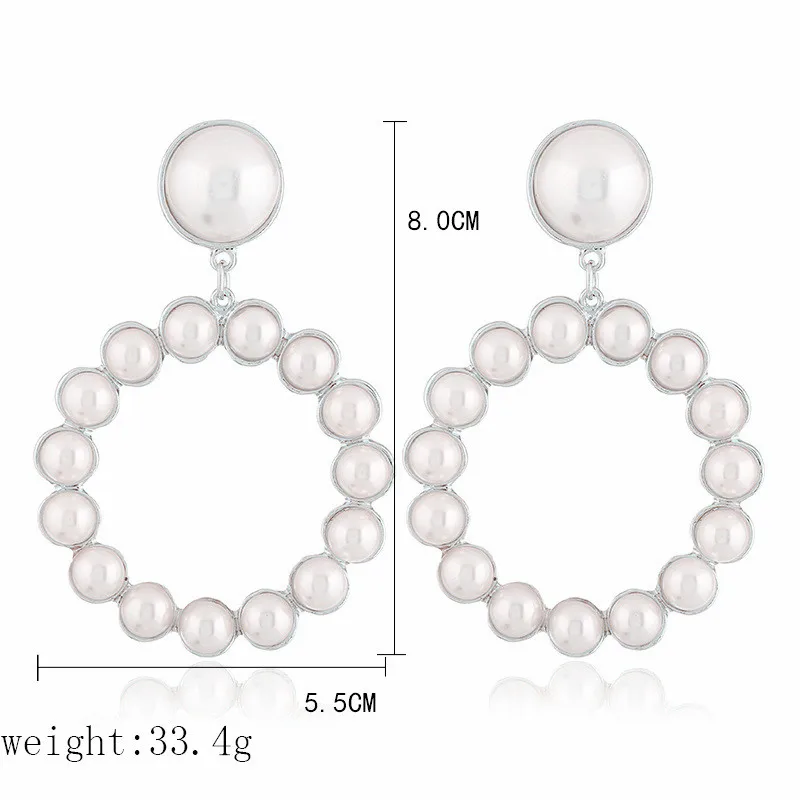 Винтажные белые жемчужные круглые Висячие серьги для женщин, ювелирные аксессуары, серьги в богемном стиле
