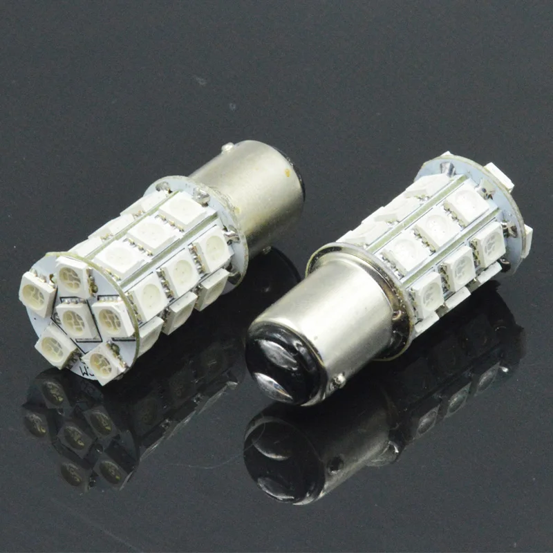 AICARKAS 2 шт. 1157 BA15D Автомобильная стробоскопическая вспышка 27 SMD 5050 светодиодный ные