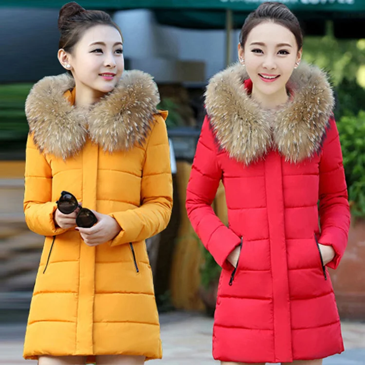 

2017 The new Korean Slim Down Mianfu winter coat women in the long paragraph thick coat collar