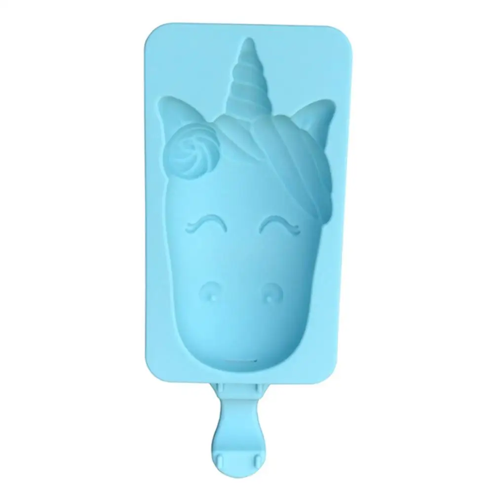 Silicone Ice Cream Mould Halloween Ghost Head Tombstone Owl Unicorn Crying Face Shaped Cartoon Ice Sucker Mould Cold Drink Mold - Цвет: unicorn