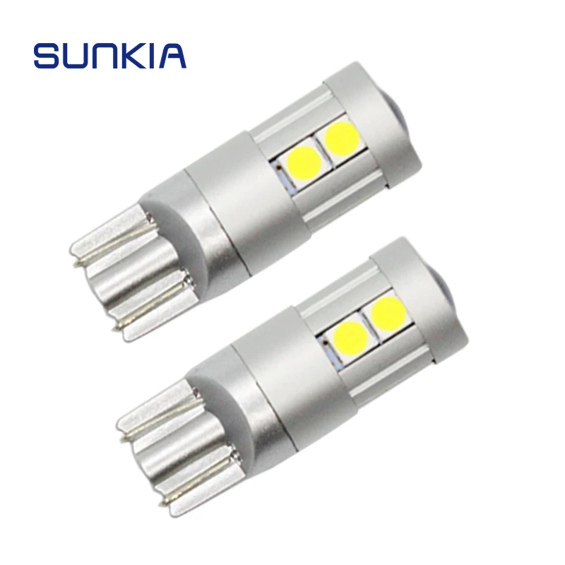 

2Pcs/Lot SUNKIA T10 LED Bulb W5W 194 168 CANBUS 3030-9SMD Clearance Width Parking Light Lamp Error Free Car Light Source