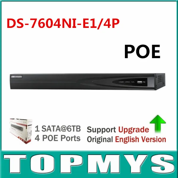 Free Shipping Original Overseas Version DS 7604NI E1 4P NVR Economic NVR for IP Camera CCTV