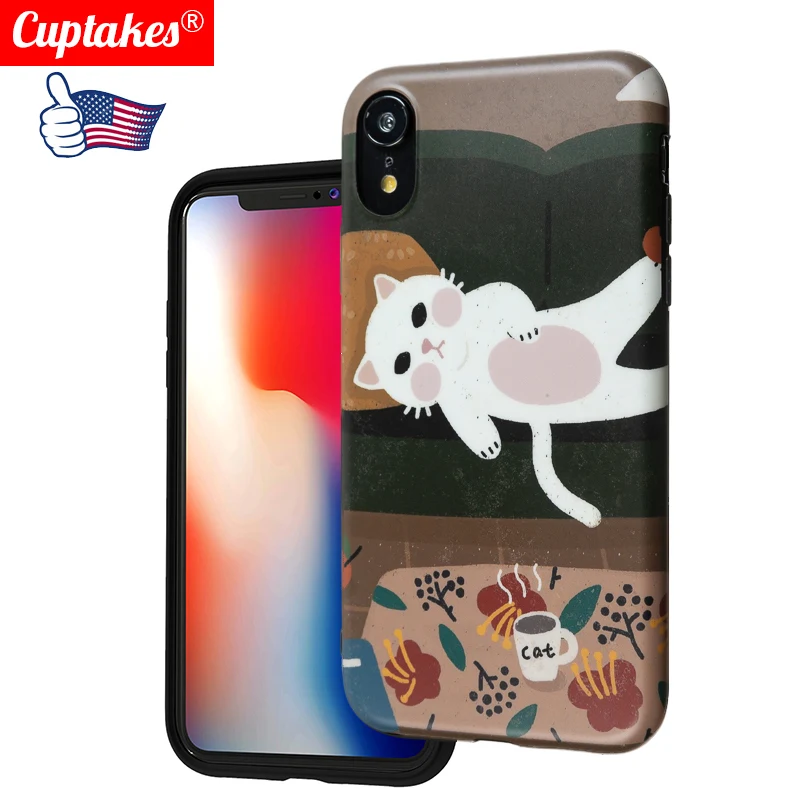 Luxury Brand New Soft Silicone Cover for iPhone case X 10 XS Max XR 7 8 Plus 6 6S Cute Lazy cat Vintage Flower Matte Coque ICON |