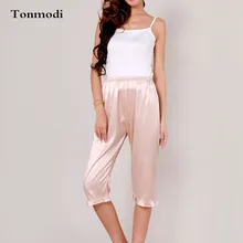 Пижамы для женщин шелковые брюки укороченные брюки рекреационные женские s шелковые пижамные штаны