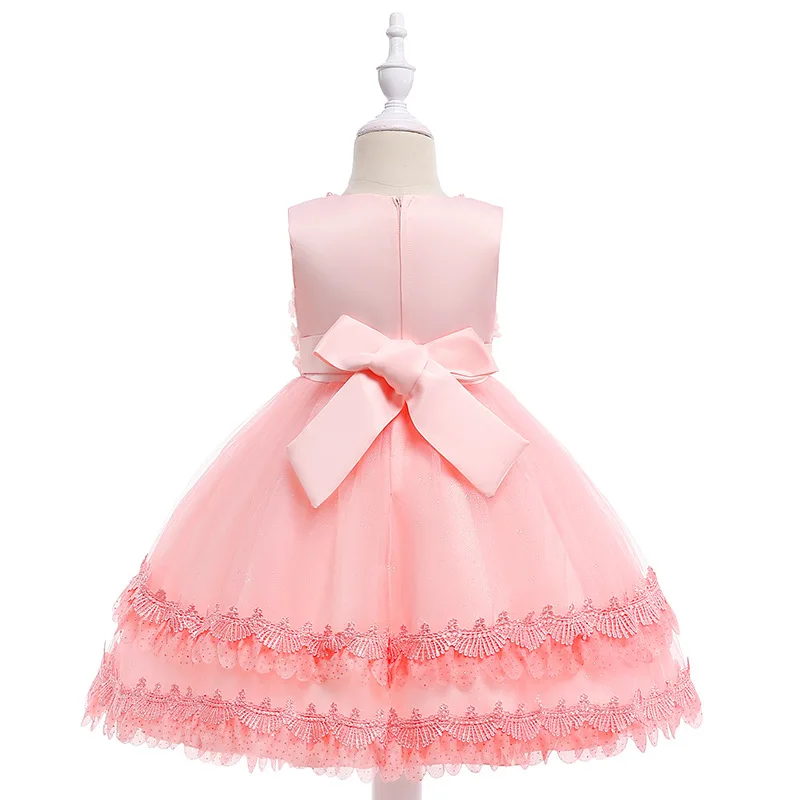

2018 Little Girls Pageant Dresses O-Neck Green Beads Kids Flower Girl Ball Gowns Prom Party Dress For Girls