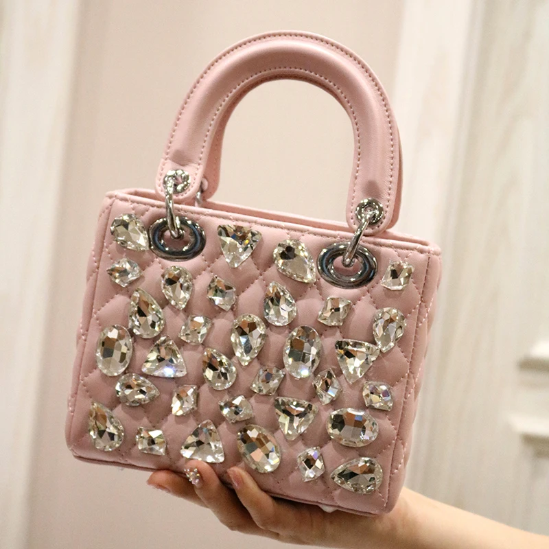 

new Small Flap chain Bags For Girls Luxury Diamonds Handbags Sac a Main Women Leather Shoulder Bags Ladies Messenger Bags Girl