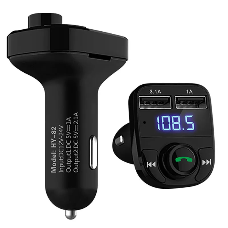 Dual USB 3.1A Quick Charger with Bluetooth Car Kit FM Transmitter MP3