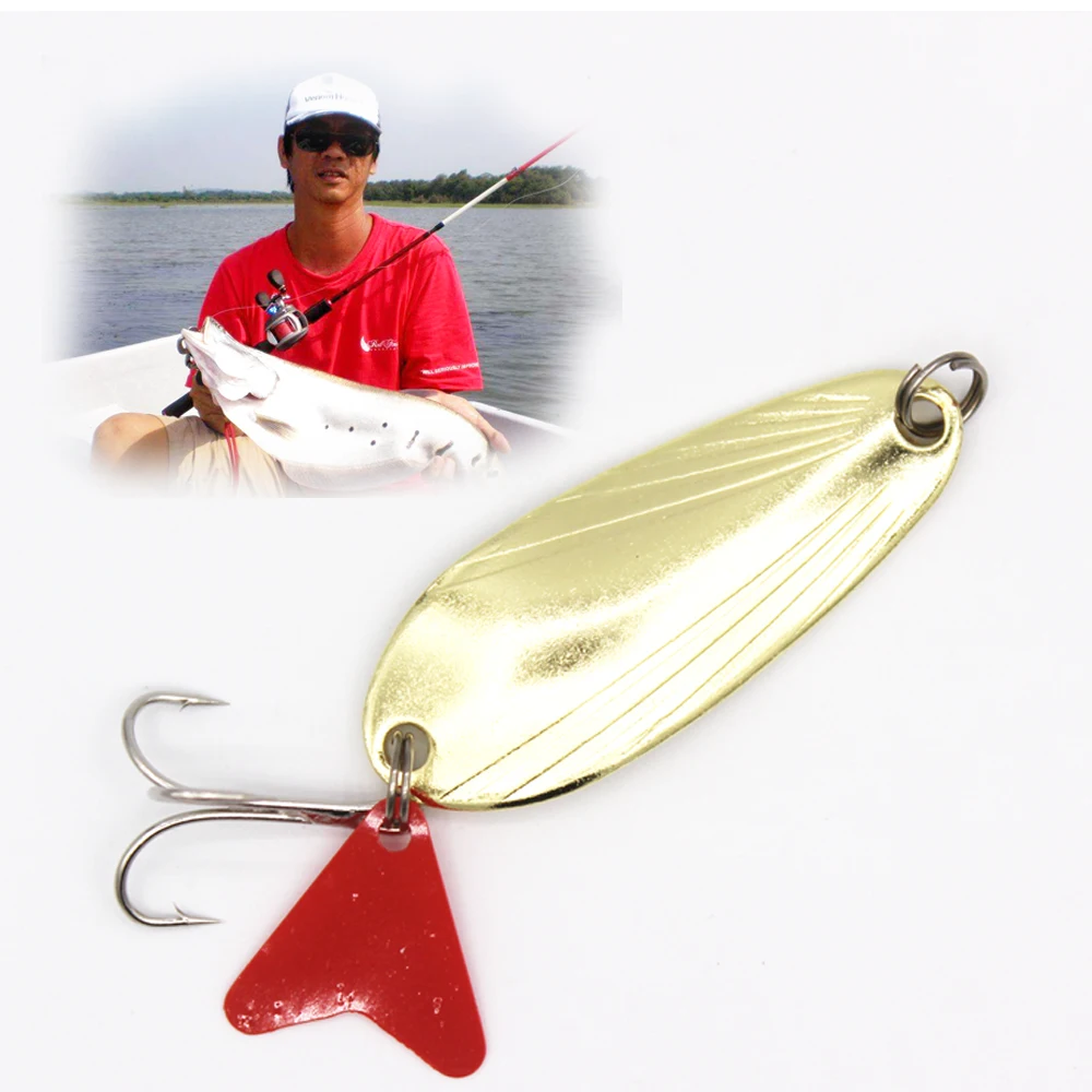 1Pcs Spoon Lure Copper Spoon 2 Color 3 Size Fishing iron Bait Fishing