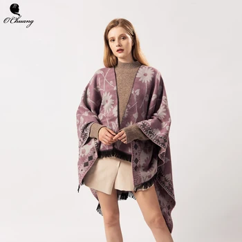 

Retro Shawl poncho feminino abrigos mujer invierno For Winter Cashmere Scarf Women Oversized Shawls and Wraps Warm Pashmina