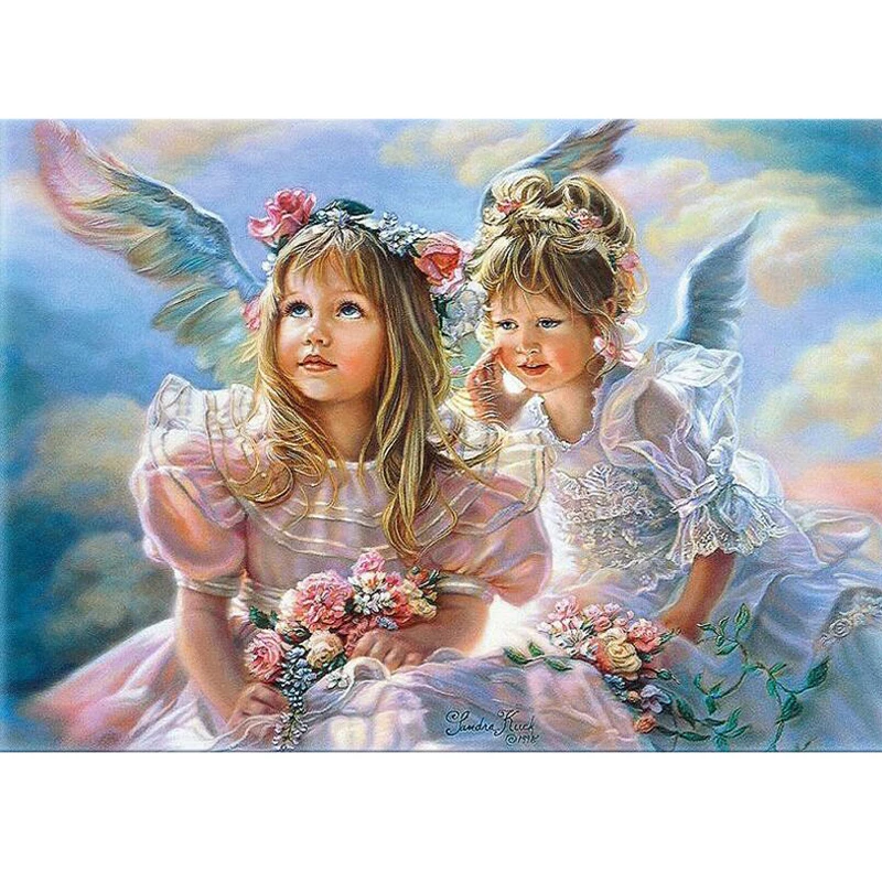 

Child Baby Angel Lancape DIY Hand-painted Picture By Numbers Oil Painting On Canvas Drawing Painting By Numbers Wall Art r083