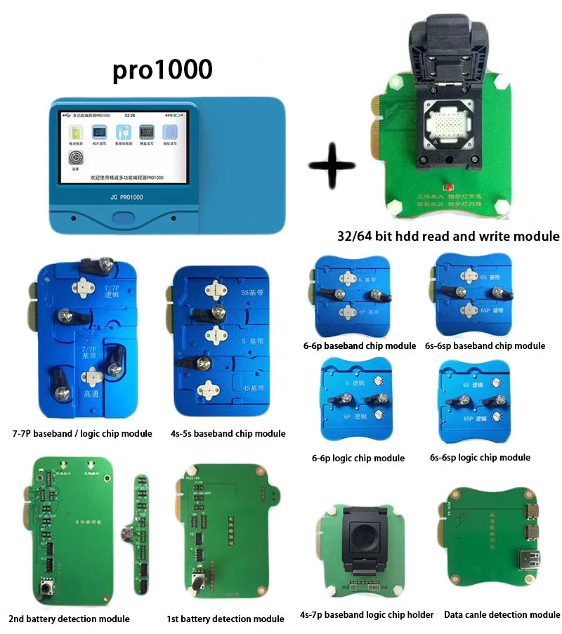 Wozniak Pro1000S логика baseband NAND чип программист батарея данных кабель Обнаружения Тестер модульный для iPhone 4 4S 5 5S 6 6 S 7 7p