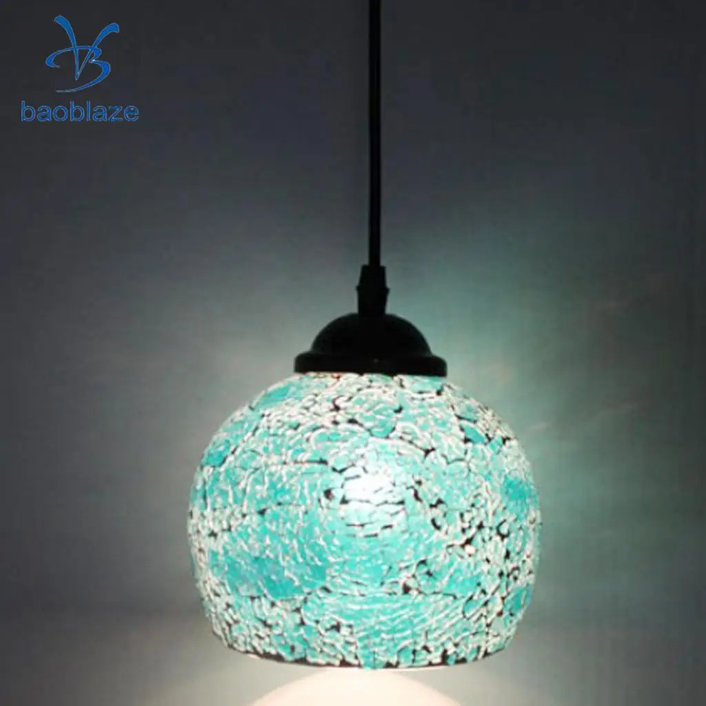 2 Pieces Vintage Hanging Lamp Light Mosaic Design Pendant Ceiling Lampshade 
