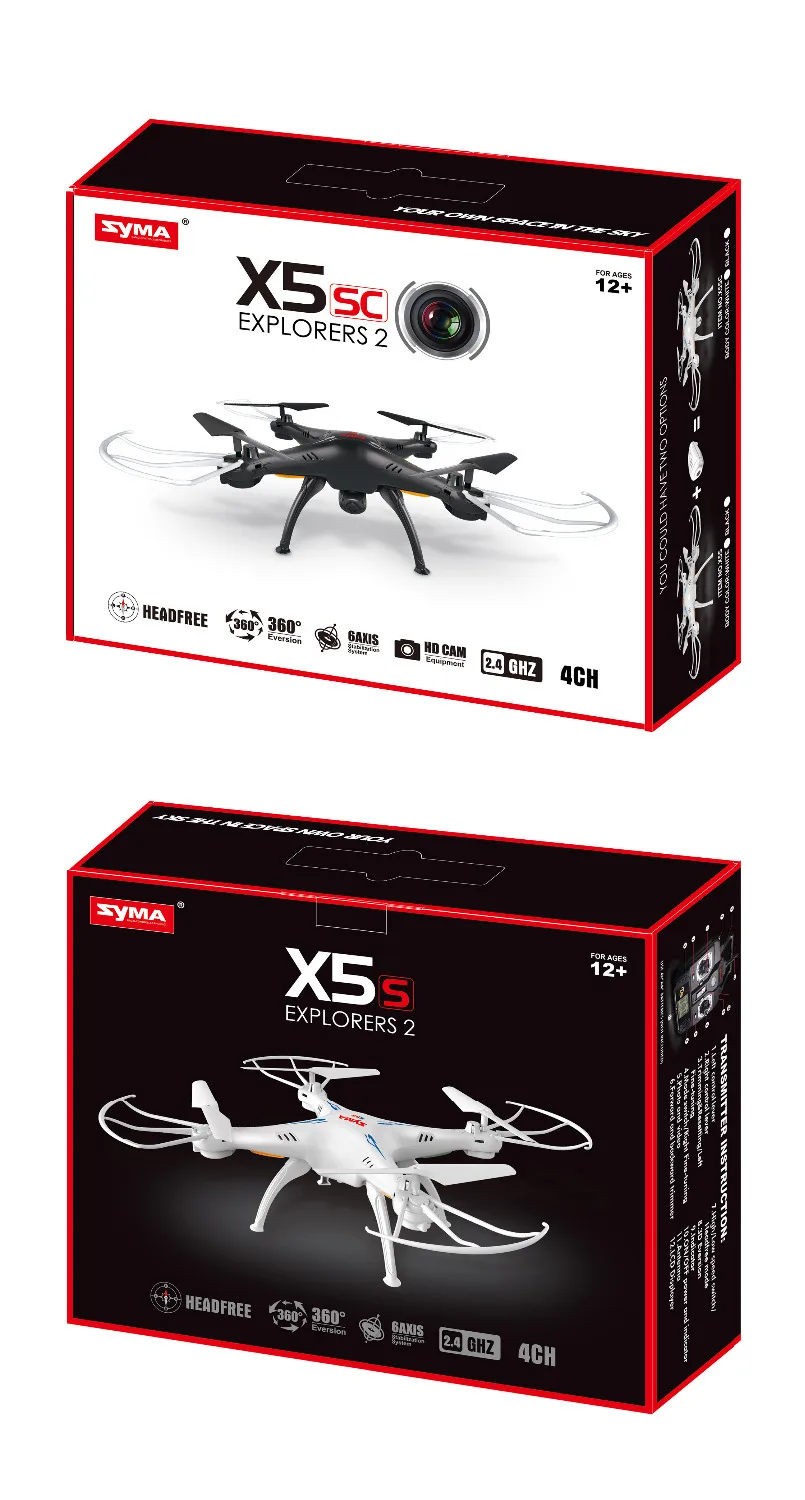 Обновленная Syma X5C X5C-1 2,4G 6 оси Безголовый режим GYRO RC Quadcopter RTF р/у вертолет со стальным корпусом и 2.0MP HD Камера