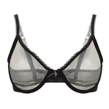 Yandw calcinha de sutiã transparente, conjunto de vendas separadas, malha, transparente, transparente, roupa íntima, lingerie erótica, plus size