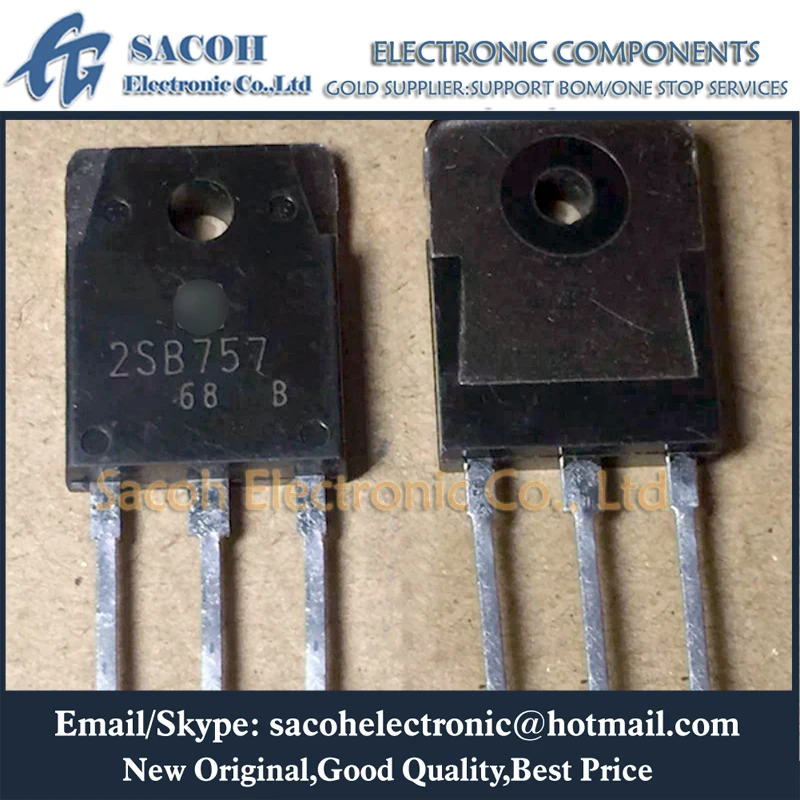 New Original 5Pairs 2SB757 + 2SD847 TO-3P 15A 40V Silicon NPN + PNP Power Transistor