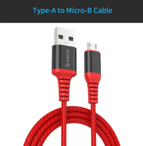 ORICO USB кабель Scharge Micro-USB-A кабель 1 м/3 фута зарядный шнур черный/красный кабель синхронизации для смартфонов и планшетов - Цвет: Micro B Red  MTK