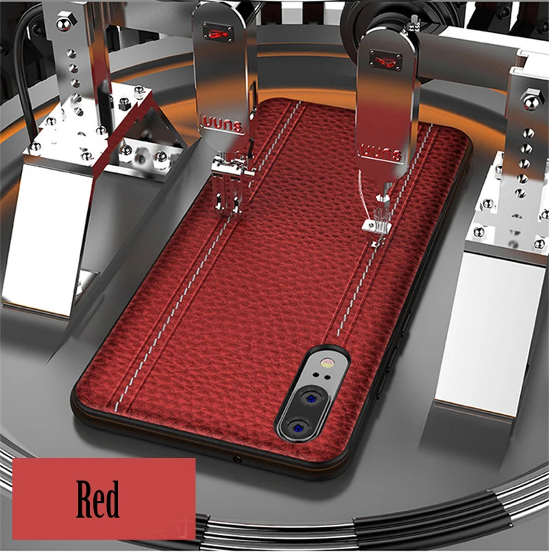 Для huawei P20 Pro Lite чехол из натуральной кожи задняя крышка P20 роскошный полный защитный умный чехол для телефона Nova 3e Coque Fundas - Цвет: Красный