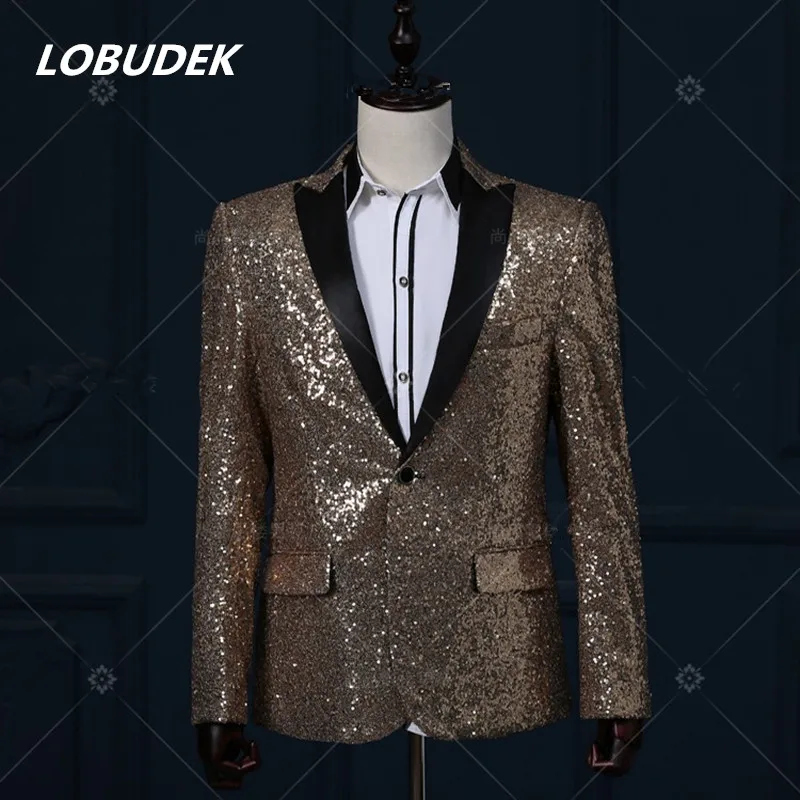 sequin casual jacket blazer singer dancer show male DS dance costumes