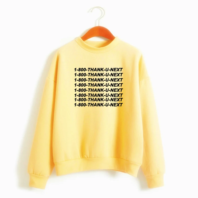 Ariana Grande Sweatshirt Women Harajuku Sweetener Thank U Next Letters Printed Hoodies Long Sleeve 