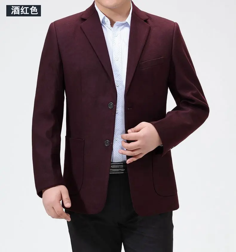 WAEOLSA Mens Blazers Plain Color Suit Coat Slim Fit Outfits Red Gray Camel Blazer Hombre Tailored Suit Jacket For Man Costume 2019 (12)