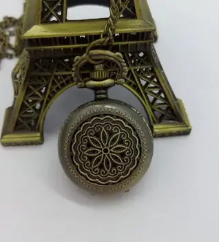 

Bronze antiques Hollow out Eight which pendant Fashion quartz good quality Necklace pocket watches