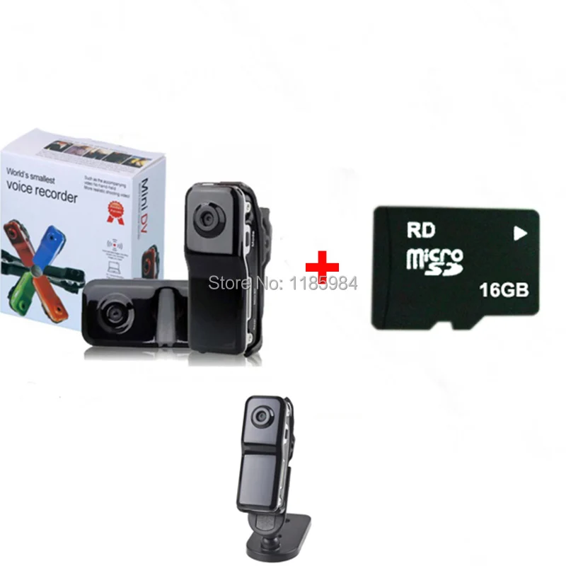 

Hot Portable Sport HD Camera MD80 Mini DV DVR MD 80 Camcorders With Holders Rope Support 8GB 16GB Real Capacity Micro SD TF Card