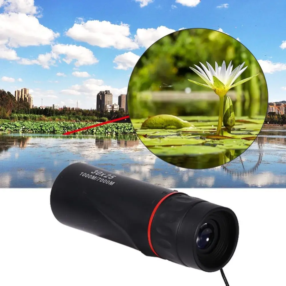 

30 x 25 HD Optical Monocular Low Night Vision Waterproof Mini Portable Zoomable 10X Focus Telescope for Travel Hunting Scope