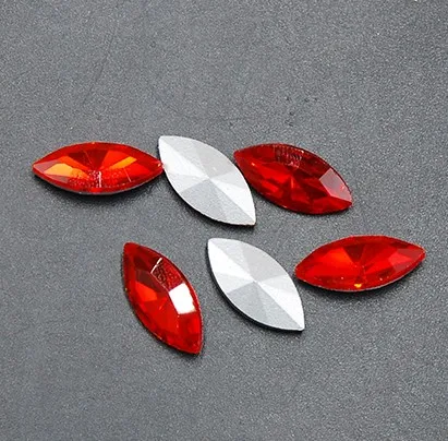 Red Home decoration accessories The shape of horse eye rhinestone for Clothing decoration wedding decoration multicolor - Цвет: Red