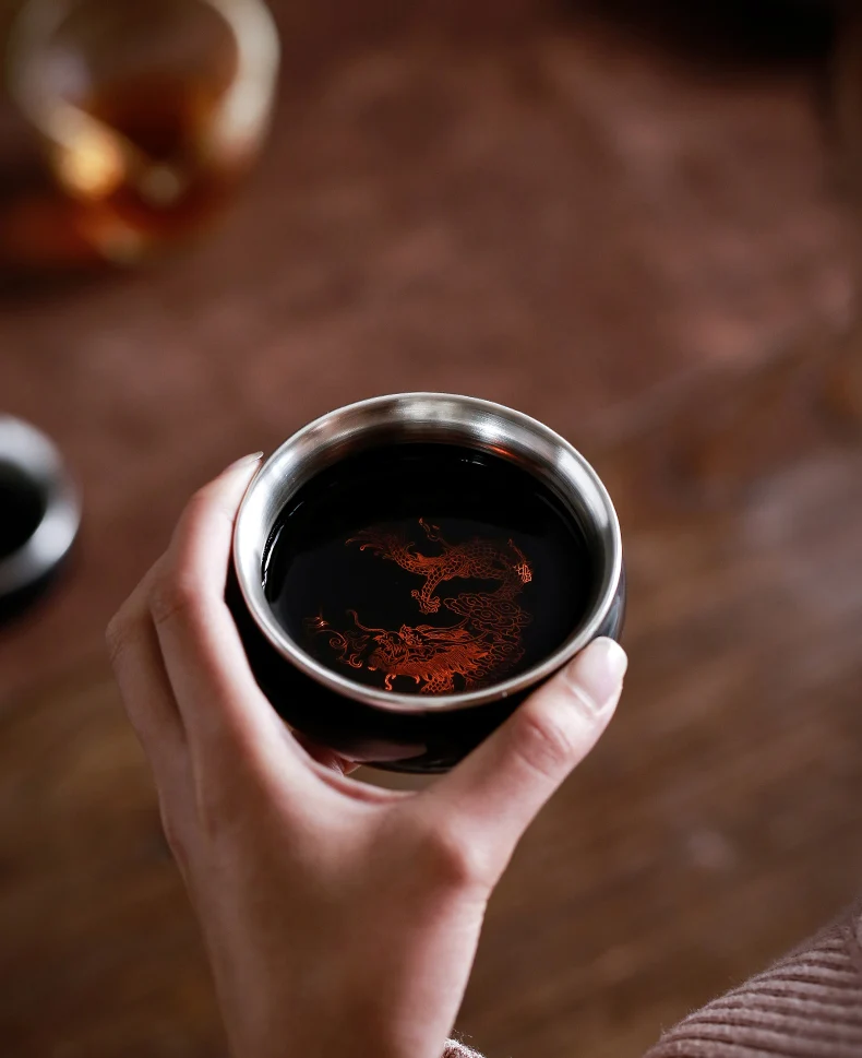 120 мл 999 Серебряная чайная чашка керамическая аппликация маленькая чайная чаша китайский чайный набор кунг-фу посуда для напитков чайная посуда чашки для воды коллекция в качестве подарка