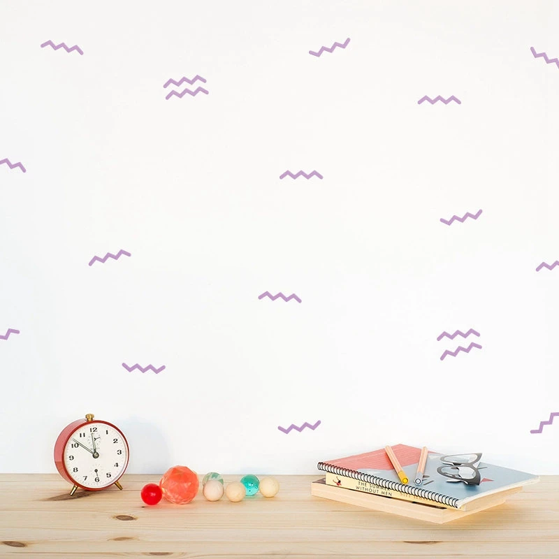 Little Ocean Waves Wall Decal Vinyl Sticker Nautica Kids Room Decor / Zig-Zag Pattern Kids Party Decoration Stickers