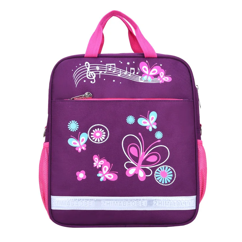 Школьная сумка для мальчиков и девочек с принтом в виде банта и машины, вместительные школьные сумки, 2 размера, школьный рюкзак для подростков, сумка для книг, mochila - Цвет: handbag purple