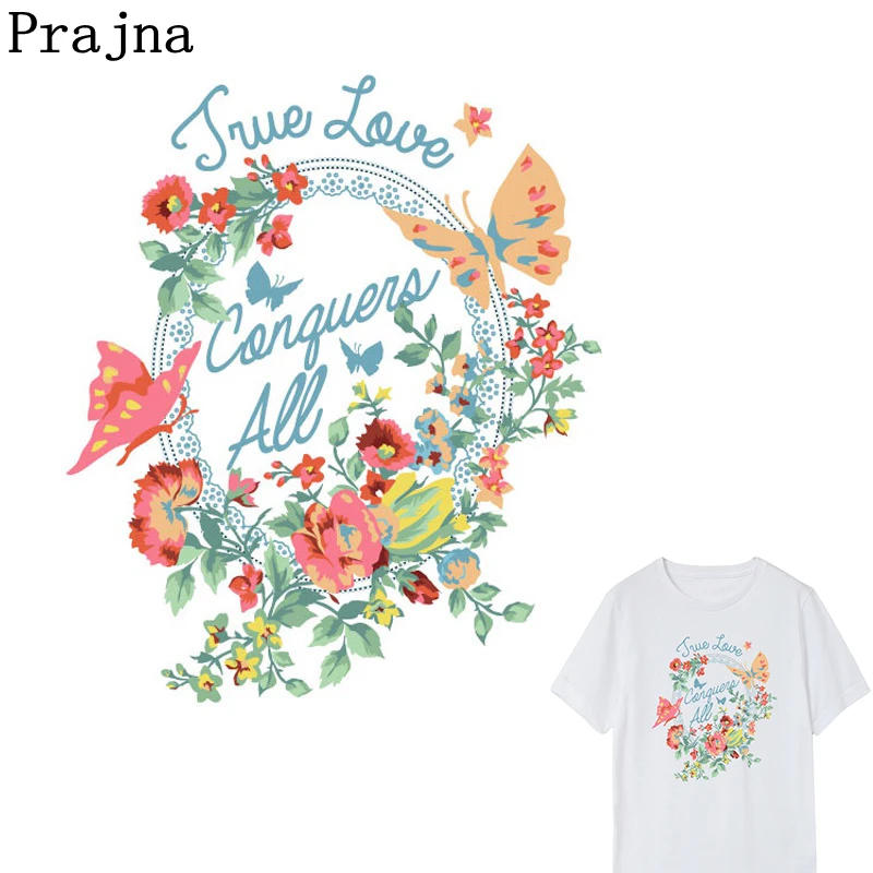 

Prajna Flower Patch Heat Transfer Iron On Transfer For Jean T shirt Thermal Stickers Fabric Clothes Patch Applique Badge E