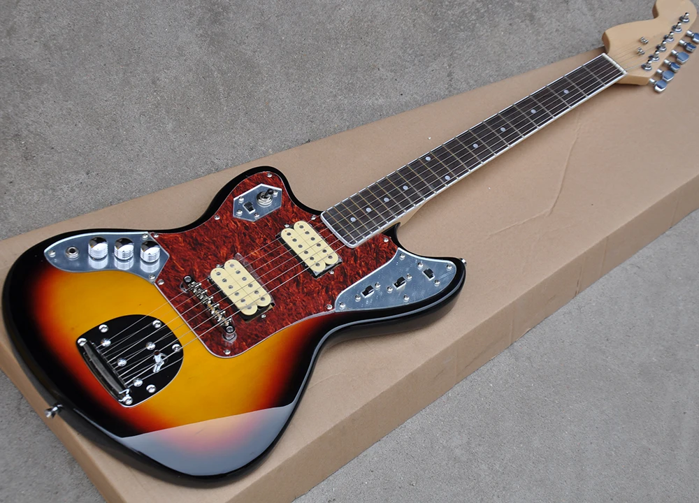 

OEM Custom Left Handed Sunset Color Electric Guitar with Rosewood Fretboard,2 Humbuckers Pickups,offering customized service