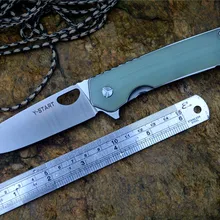 YSTART LK5016 440C из нержавеющей стали Флиппер карманный нож атласное лезвие G10 ручка Открытый Кемпинг складные ножи 3 цвета нефрит