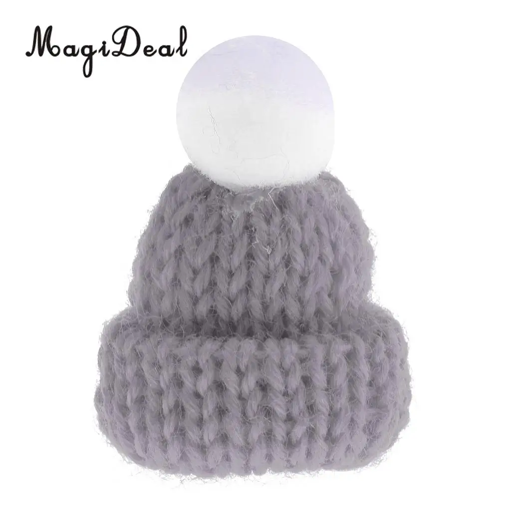 Lovely Miniature Mini Knit Hats for 1:12 Scale Dollhouse Miniature Home Shop Accessories Dolls House Interior Decoration Red