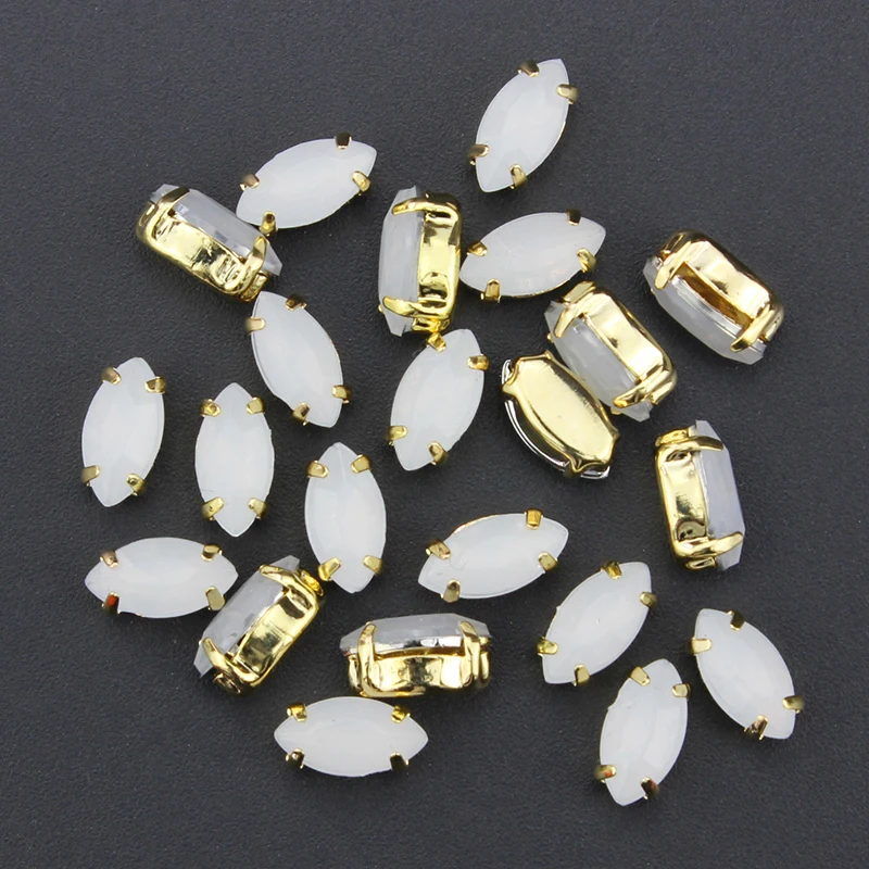

10pcs white opal Acrylic nail decoration 3d nail alloy nail art stud high quality PJ159