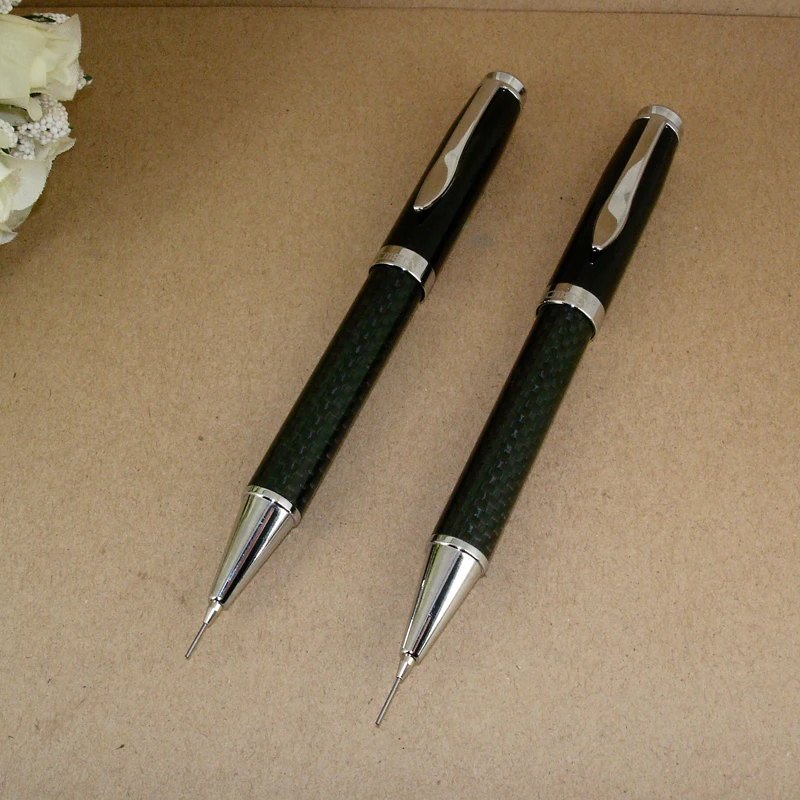 Luxury 2pcs / Lot Classic Office & School Writing Stationery Gift Sets Ball Pen & Mechanical Pencil Carbon Fiber Twin Pen Sets Luxury 2pcs / Lot Classic Office & School Writing Stationery Gift Sets Ball Pen & Mechanical Pencil Carbon Fiber Twin Pen Sets