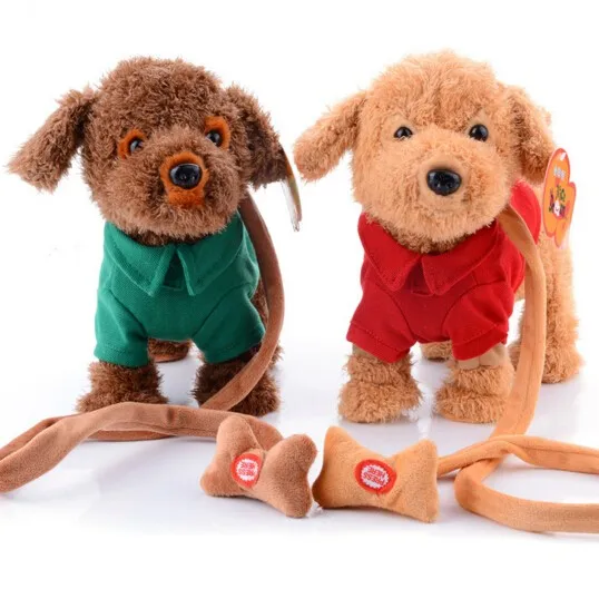 Новые электронные игрушечные зверушки поет и ходит плюшевая собака электронный собачий интерактивные игрушки для детей Детские игрушки Подарки