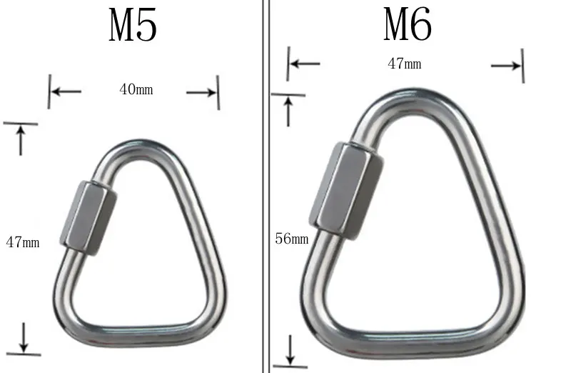 304 нержавеющая сталь карабин треугольный Открытый Кемпинг альпинистское снаряжение безопасности защелки крюк Пряжка для чайника брелок винт замок