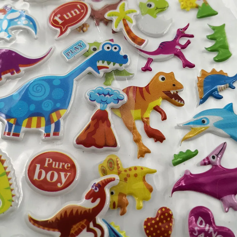 10 листов различных 3D милых наклеек s Toys стикер на стену забавная игрушка для детей на Скрапбукинг телефон ноутбук подарки динозавр бабочка