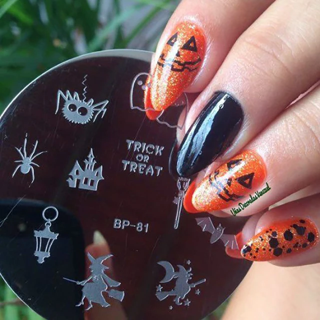 BORN PRETTY Nail Stamping Template Halloween Witch Bat Nail Art BORN PRETTY Nail Stamping Template Halloween Witch Bat Nail Art Stamp Image Plates Manicure Nail Decoration - BORN PRETTY Nail Stamping Template Halloween Witch Bat Nail Art