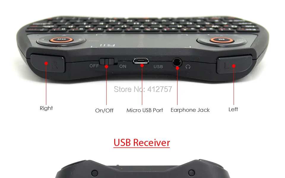 Rii i28 испанская клавиатура с подсветкой 2,4 ГГц мини Espanol Беспроводная Клавиатура Fly mouse с тачпадом для Android tv Box маленький ПК, ноутбук