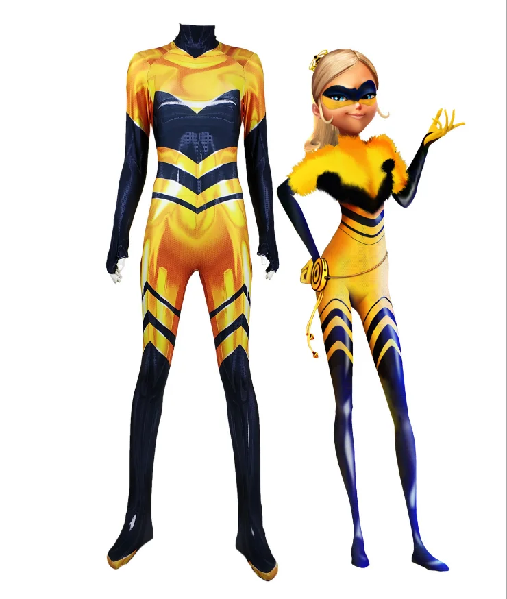Чудесная Божья коровка королева пчела косплей костюм супергероя Zentai Комбинезоны