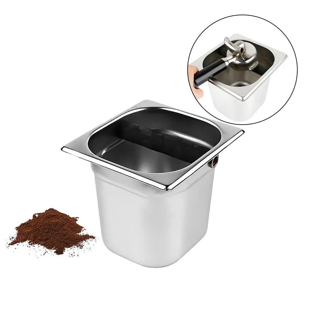 New Coffee Knock Box Container Coffee Grounds Container Coffee Bucket For Coffee Maker Machine Stainless Steel Tool Accessory