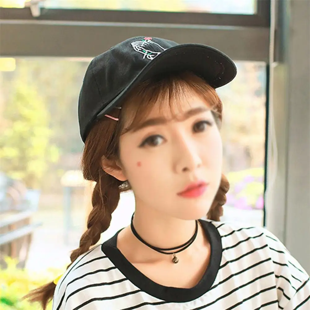 Bordado sombrero manos con flor Rosa gorra de béisbol visera Primavera Verano Unisex sombrero para las mujeres hombres gorras para hombre beisbol